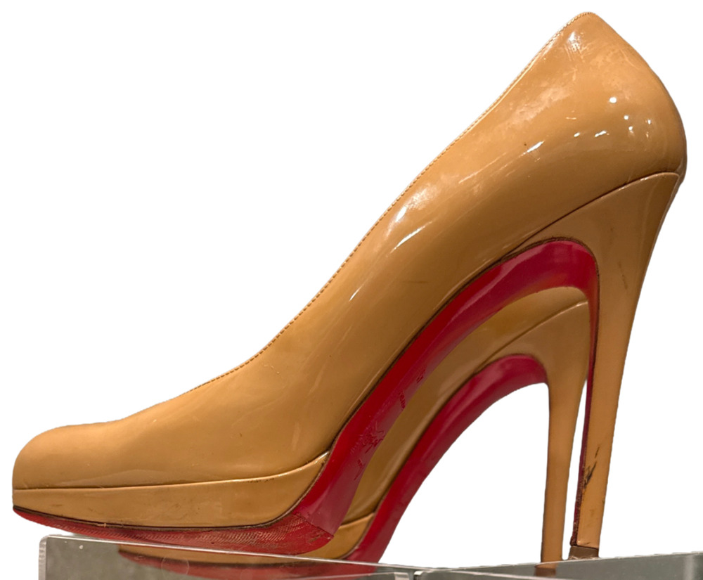 Christian Louboutin New Simple Pump 120 Nude Patent Leather Shoes Size EU 41